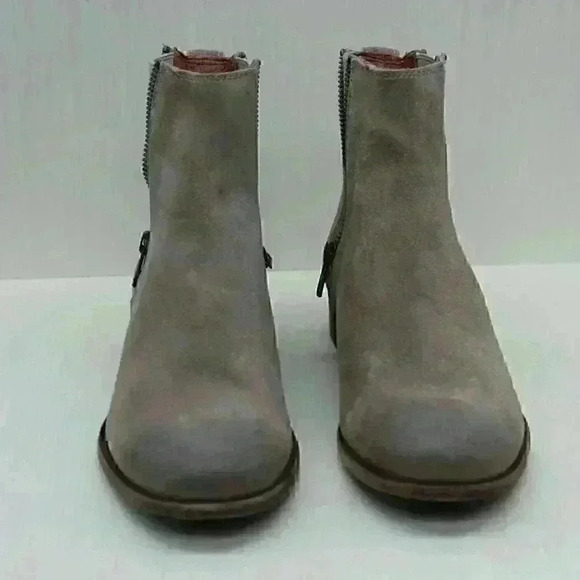 Frye Carly Women's Ash/Tan Suede Leather Ankle Boots Size US 9 B - Picture 5 of 10